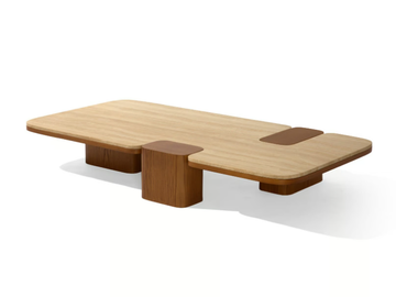 ERICE XL - Low rectangular coffee table with wooden base and marble top by Carpanese Home - view 2
